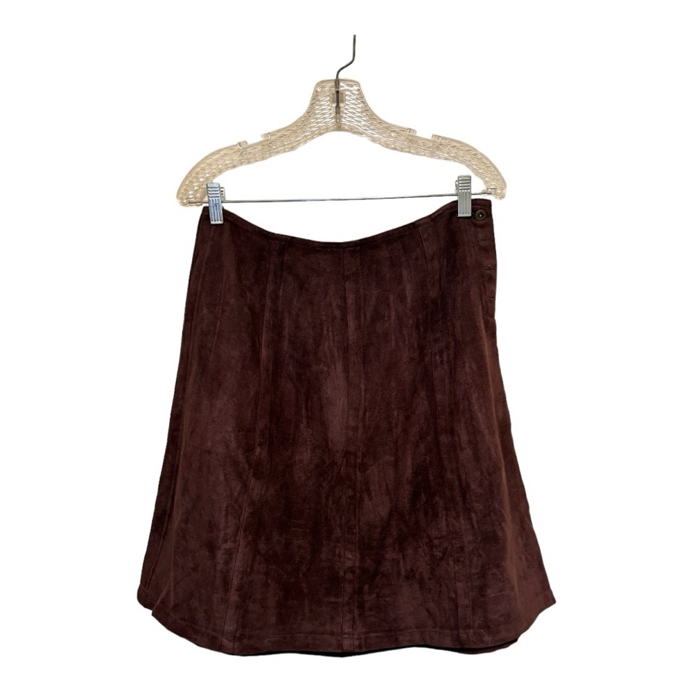 Venessa Skirt Set with Long Sleeves and Stand Collar Women's Size M Dark Brown - Picture 3 of 15